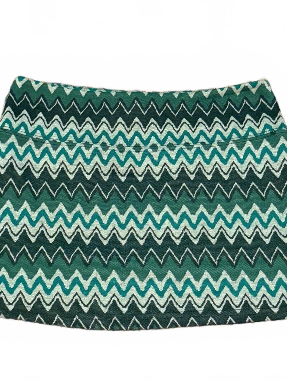 Urban Outfitters Small Green Chevron Knit Mini Skirt